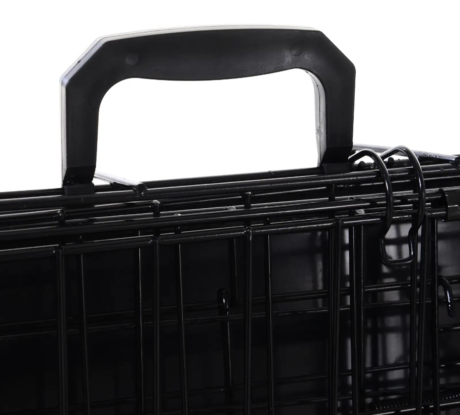 Heavy Duty Collapsible Dog Crate 93x58x65cm Folding Metal Pet Travel Cage Carrier - Image 5