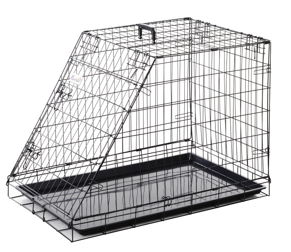 Heavy Duty Collapsible Dog Crate 93x58x65cm Folding Metal Pet Travel Cage Carrier - Image 9
